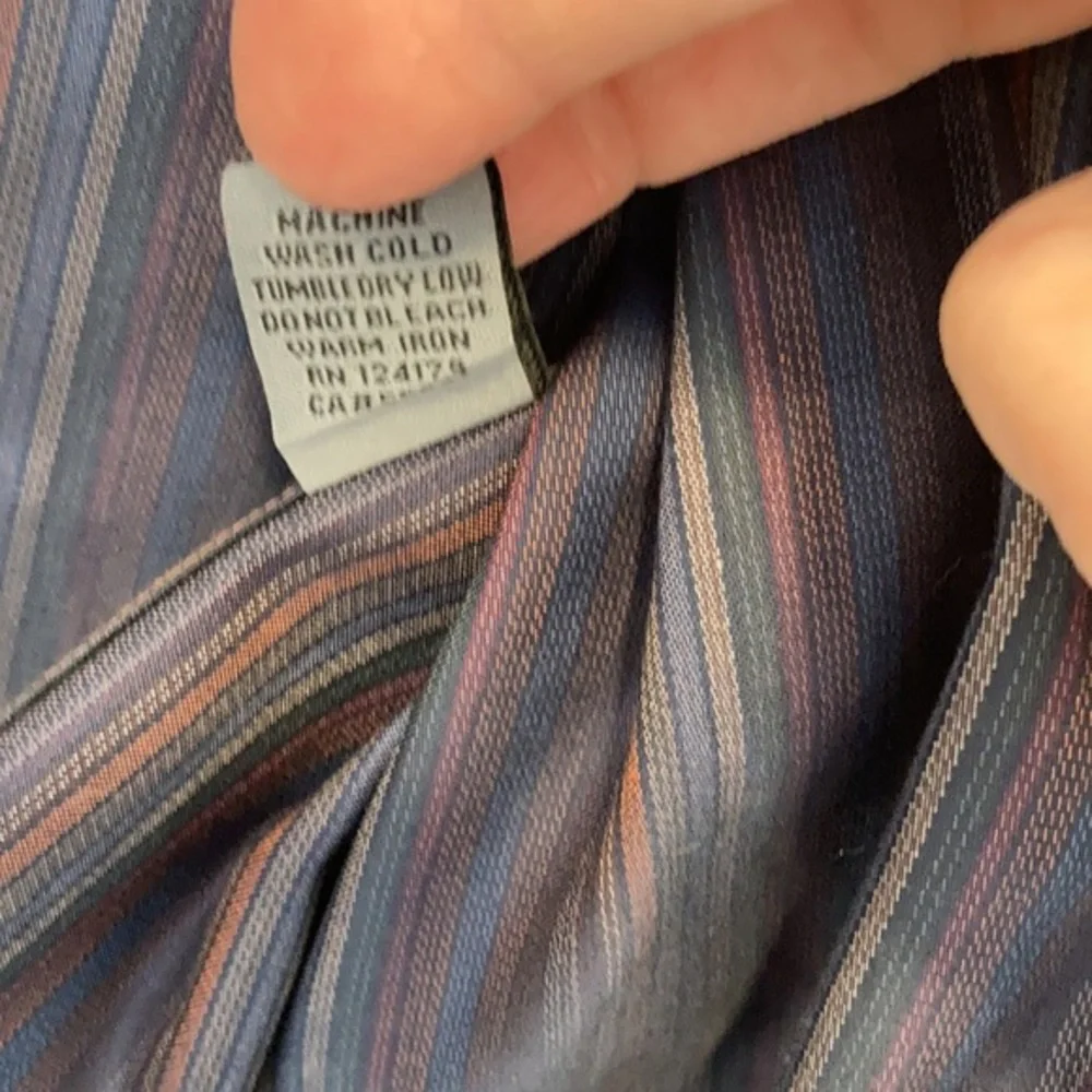 Johnston & Murphy Striped Tailored Fit Shirt Cotton Size Medium